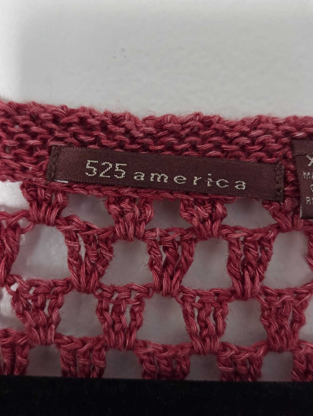 525 america Women’s Size XS Open-Knit Linen-Blend Sweater Vest - Picture 2 of 6